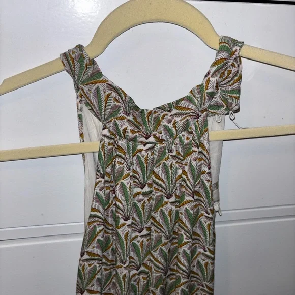 Green Patterned Halter Romper Anthropologie Women’s Size M Medium - Picture 6 of 9
